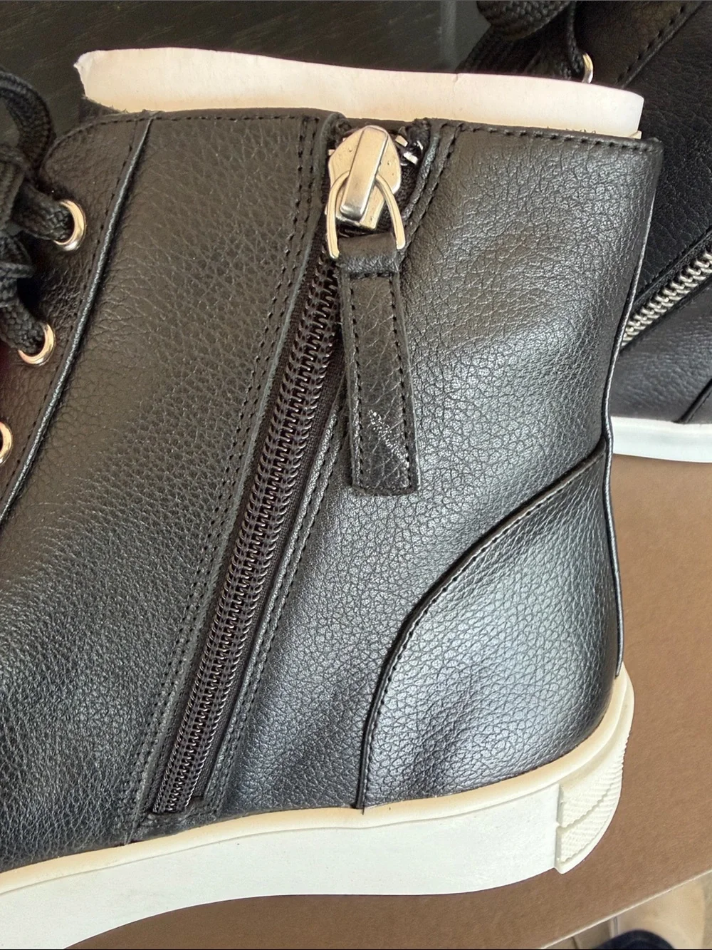 Paolo Black High-Top Sneakers with White Platform Sole